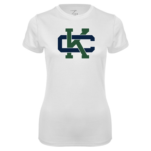 Womens White Performance Tee - Primary Logo CK
