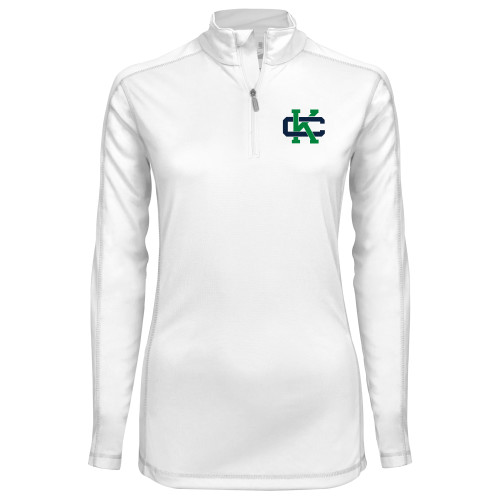  Syntrel Womens White Interlock 1/4 Zip - Spirit Mark