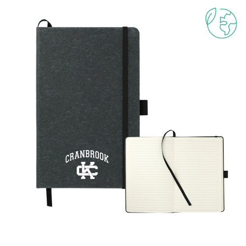  5.5 x 8.5 Black FSC Mix Recycled Leather Bound Journal - Cranbrook CK