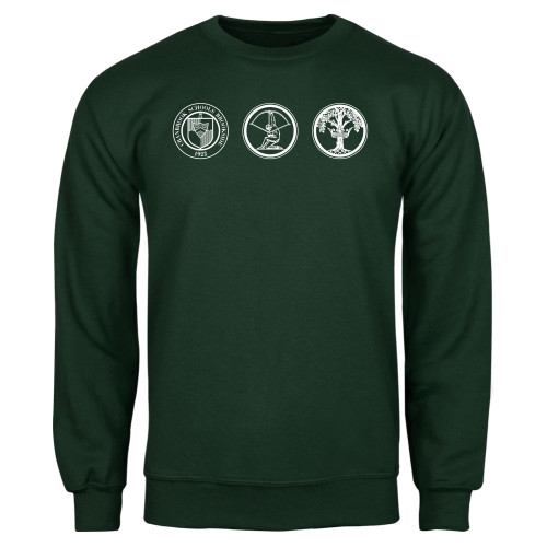  Dark Green Fleece Crew - Cranbrook School Crests
