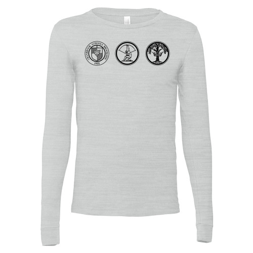 Bella + Canvas Ash Grey Jersey Cotton Long Sleeve T Shirt - Cranbrook School Crests