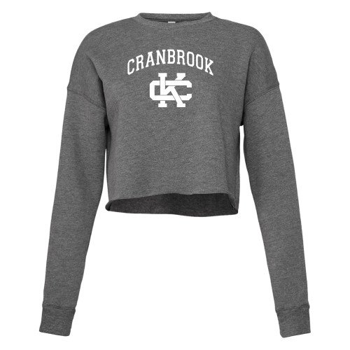  Bella + Canvas Womens Deep Heather Cropped Fleece Crew - Cranbrook CK