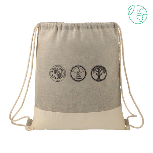  Split Recycled Cotton Grey/Natural Drawstring Bag - School Crests