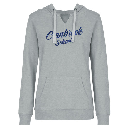  Womens Plus Heather Grey Hoodie - H - Dark Blue