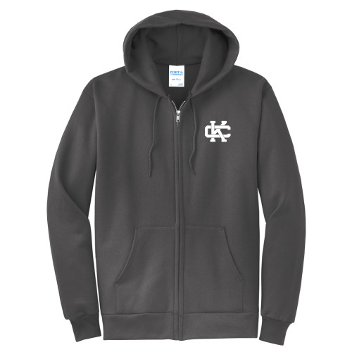  Extended Charcoal Fleece Full Zip Hoodie - Primary Logo CK
