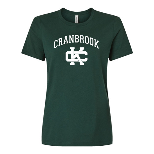  Bella + Canvas Womens Forest Green Relaxed Cotton T Shirt - Cranbrook CK
