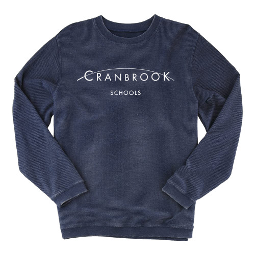  Boxercraft Womens Navy Corded Crew - Cranbrook Schools Signature