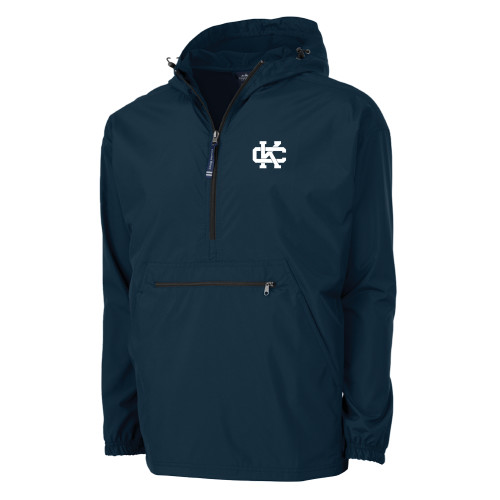  Charles River Unisex Navy Pack N Go Pullover Jacket - Primary Logo CK