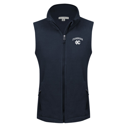  Womens Navy Fleece Full Zip Vest - Cranbrook CK