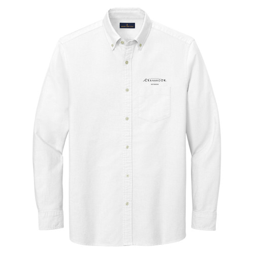  Brooks Brothers Mens White Casual Oxford Cloth Shirt - Cranbrook Schools Signature