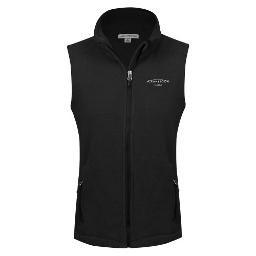  Womens Black Fleece Full Zip Vest - School Signature
