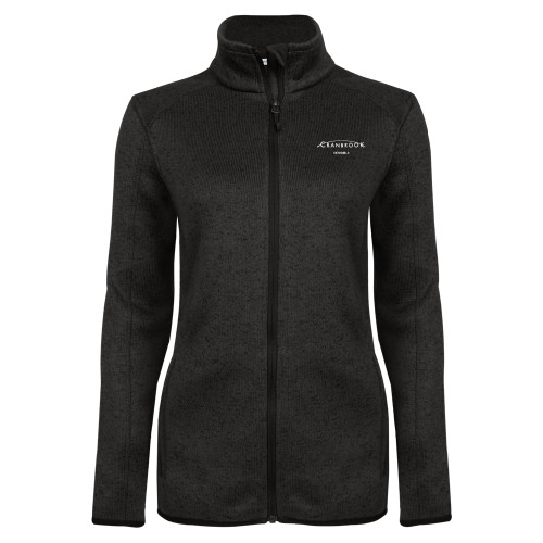  Womens Black Heather Fleece Jacket - School Signature