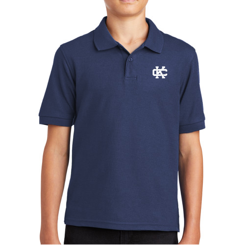  Youth Navy Silk Touch Polo - Primary Logo CK