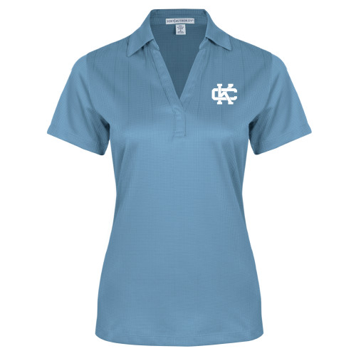  Womens Light Blue Performance Fine Jacquard Polo - Primary Logo CK