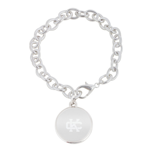  Silver Charm Bracelet with Round Charm - Spirit Mark Engraved