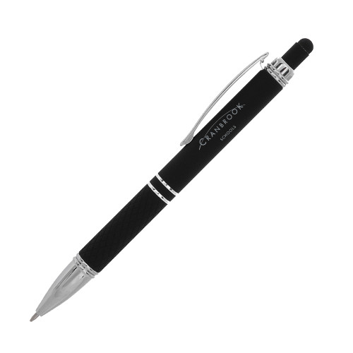  Quilted Black Stylus Pen - School Signature Engraved