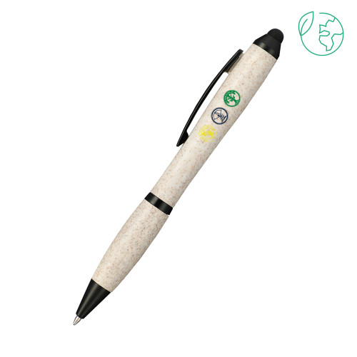  Nash Wheat Straw Ballpoint Beige Stylus Pen - School Crests
