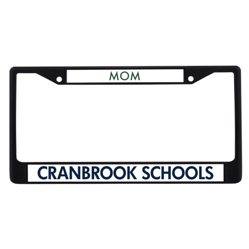  Mom Metal License Plate Frame in Black - Cranbrook Schools Flat