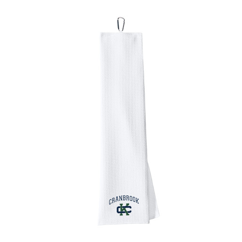  White Waffle Microfiber Golf Towel - Cranbrook CK