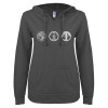 Thumbnail image for  ENZA Womens Dark Heather V Notch Raw Edge Fleece Hoodie