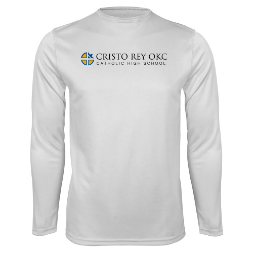  White Performance Long Sleeve Shirt - Cristo Rey OKC Catholic High School