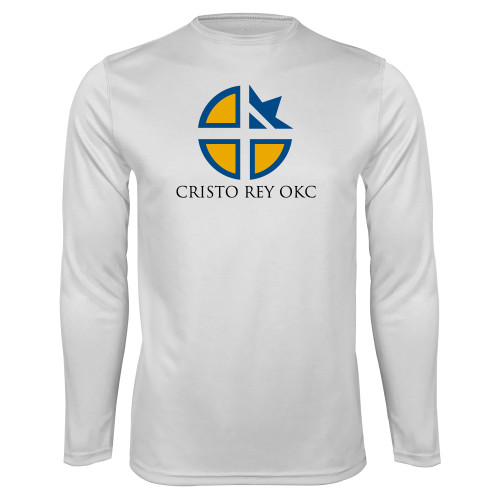  White Performance Long Sleeve Shirt - Stacked Inst.