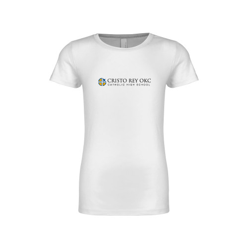  Next Level Girls White Fashion Fit T Shirt - Cristo Rey OKC Catholic High School