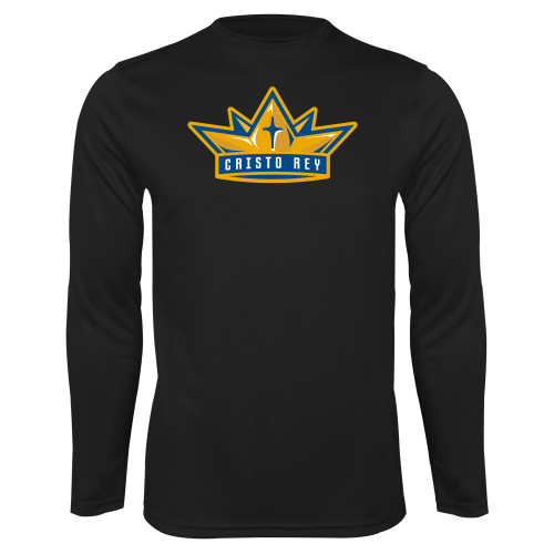  Black Performance Long Sleeve Shirt - Cristo Rey Crown