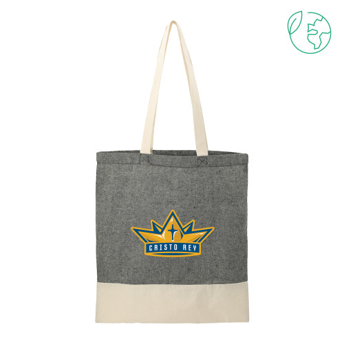  Split Recycled Black Cotton Twill Convention Tote - Cristo Rey Crown