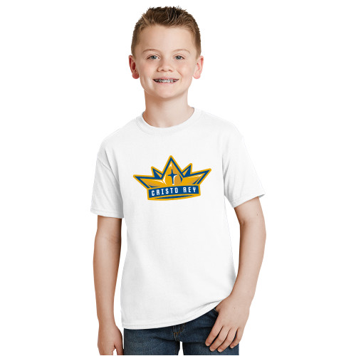  Youth White T Shirt - Cristo Rey Crown