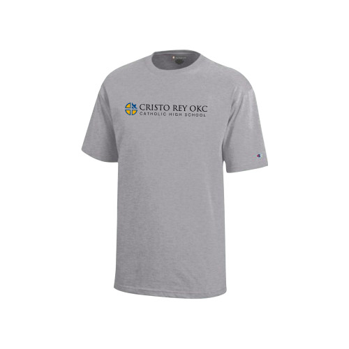  Champion Youth Grey Short Sleeve Tee - Cristo Rey OKC Catholic High School