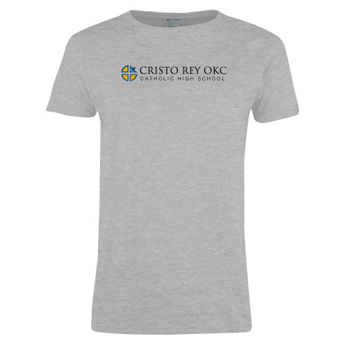  Womens Grey Short Sleeve Tee - Cristo Rey OKC Catholic High School