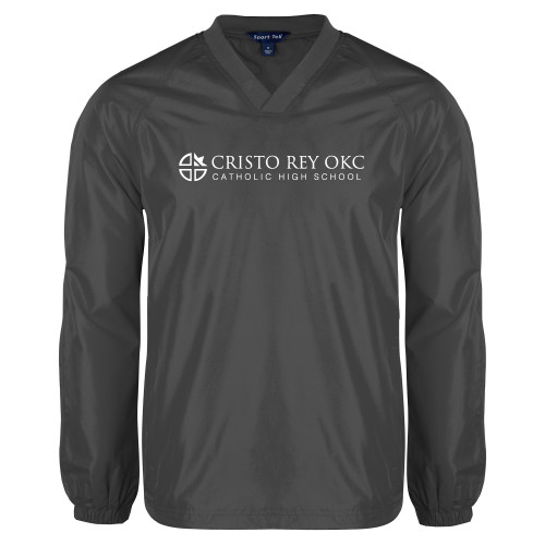  Charcoal V Neck Raglan Windshirt - Cristo Rey OKC Catholic High School