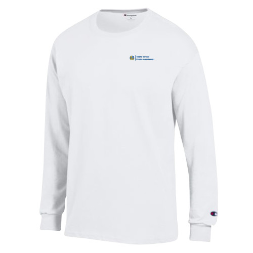  Champion White Long Sleeve T Shirt - Cristo Rey OKC Proud Grandparent