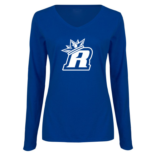  Womens Royal Long Sleeve V Neck Tee  - R Royals
