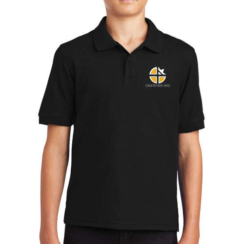  Youth Black Silk Touch Polo - Cristo Rey OKC