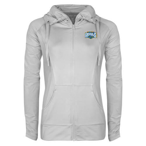  Womens White Sport Wick Stretch Full Zip Jacket - Cristo Rey Royals