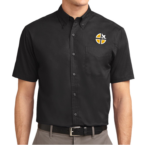  Black Twill Button Down Short Sleeve - Cristo Rey OKC