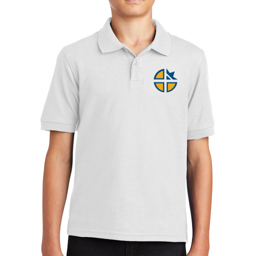  Youth White Silk Touch Polo - Cristo Rey OKC