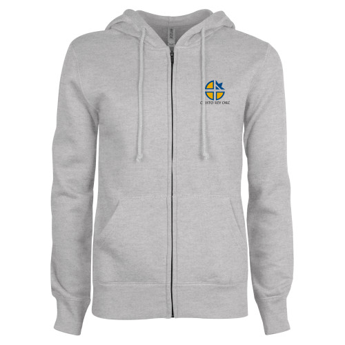  ENZA Womens Grey Fleece Full Zip Hoodie - Cristo Rey OKC