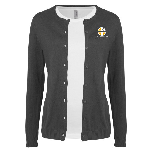  Womens Charcoal Cardigan Sweater - Cristo Rey OKC