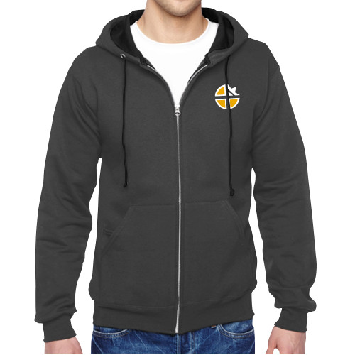  Charcoal Fleece Full Zip Hoodie - Cristo Rey OKC