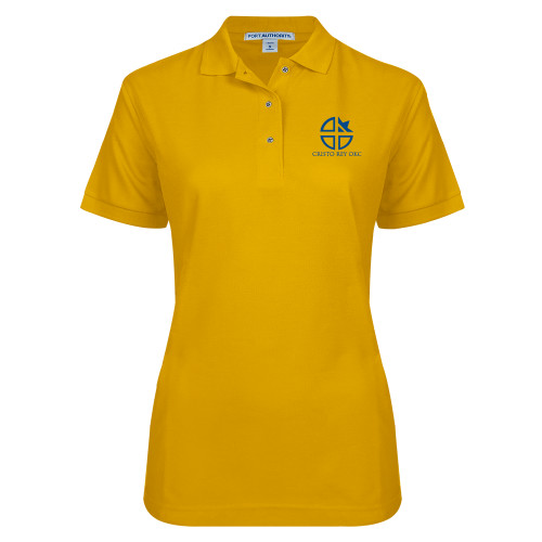  Womens Silk Touch Gold Pique Polo - Cristo Rey OKC