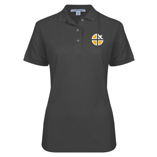  Womens Silk Touch Charcoal Pique Polo - Cristo Rey OKC