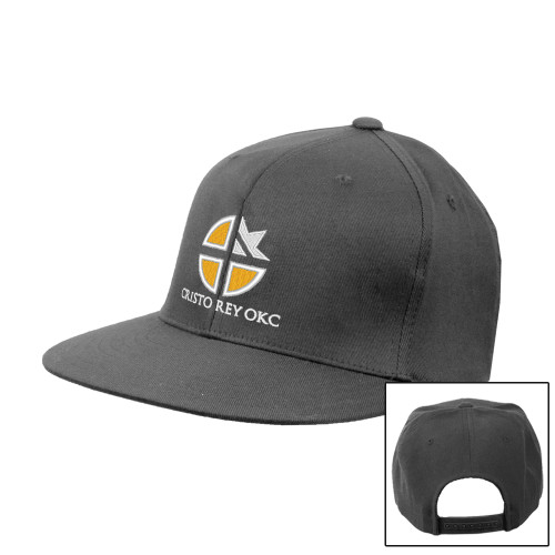  Charcoal Flat Bill Snapback Hat - Cristo Rey OKC