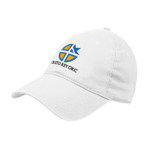  White Unstructured Adjustable Low Profile Hat - Cristo Rey OKC