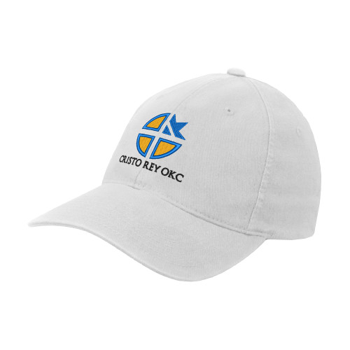  White Flexfit Structured Low Profile Hat - Cristo Rey OKC