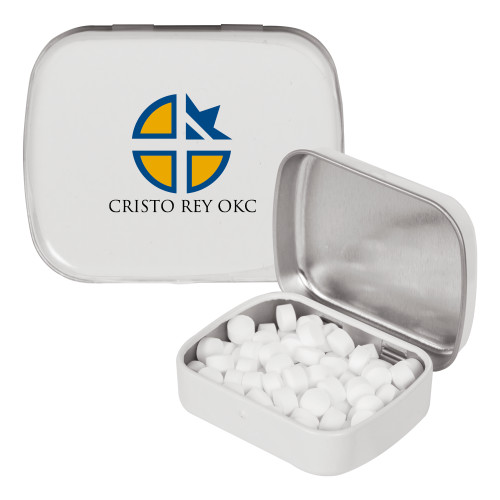  White Rectangular Peppermint Tin - Face Mask
