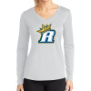 Thumbnail image for  Womens White Performance Long Sleeve V Neck Shirt