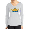 Thumbnail image for  Womens White Performance Long Sleeve V Neck Shirt